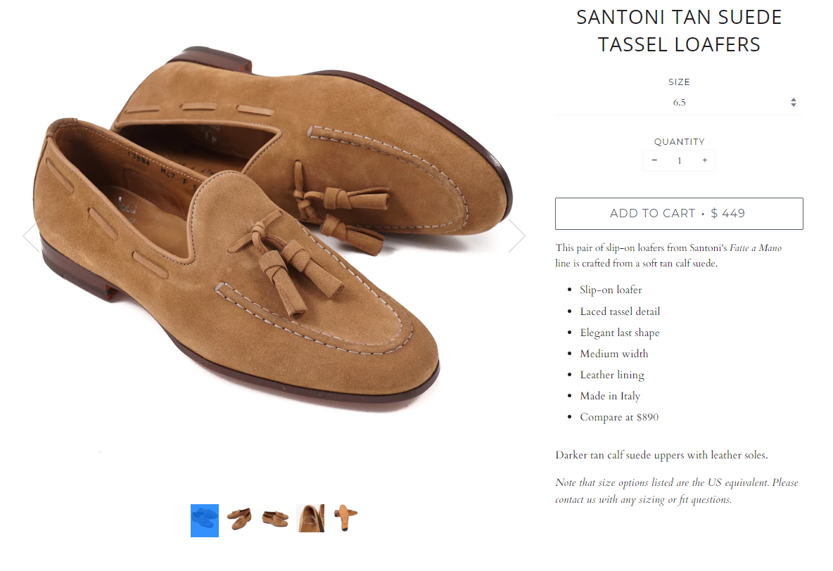 ĐÃ BÁN - Santoni suede tassel loafers - light brown