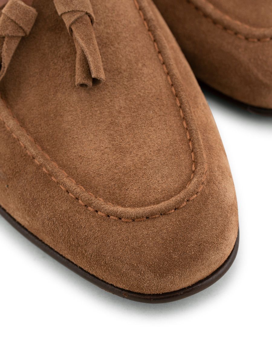 ĐÃ BÁN - Santoni suede tassel loafers - light brown