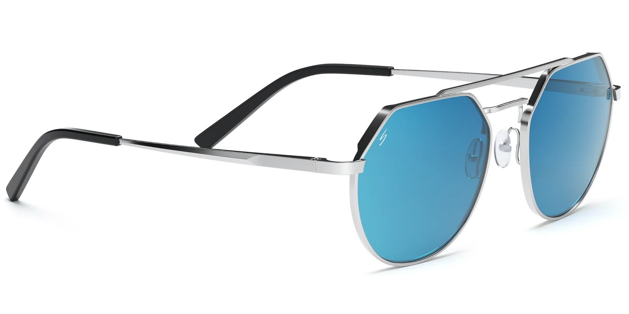 (ĐÃ BÁN) Serengeti Shelby Shiny Silver Blue lenses sunglasses