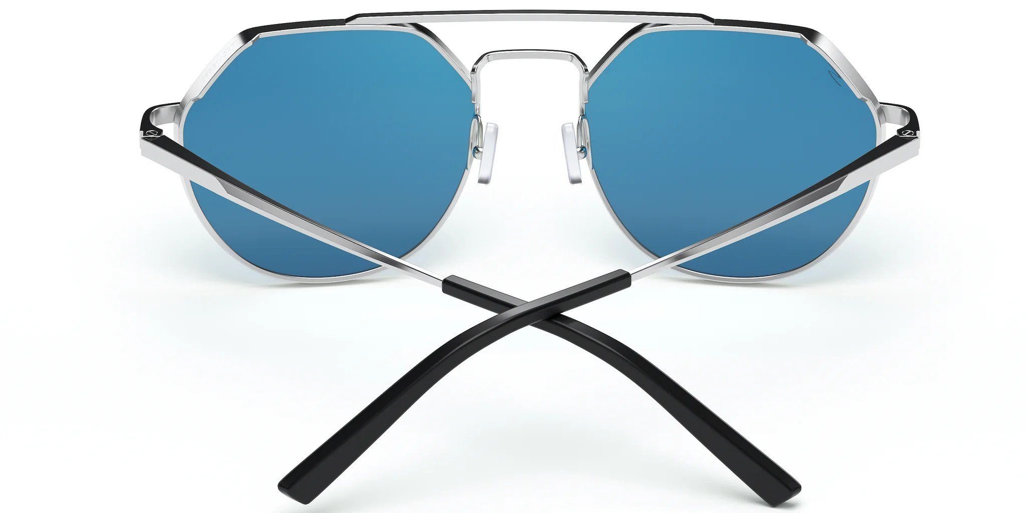 (ĐÃ BÁN) Serengeti Shelby Shiny Silver Blue lenses sunglasses