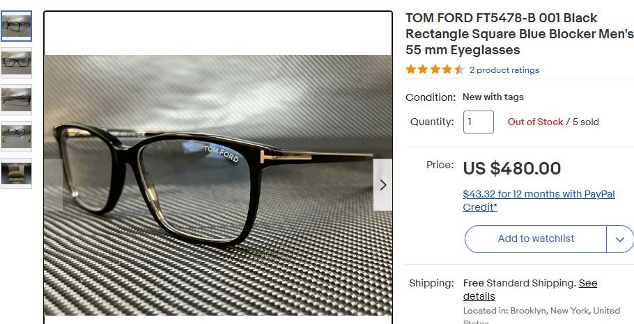 Tom Ford FT5478B 001 blue block eyeglasses
