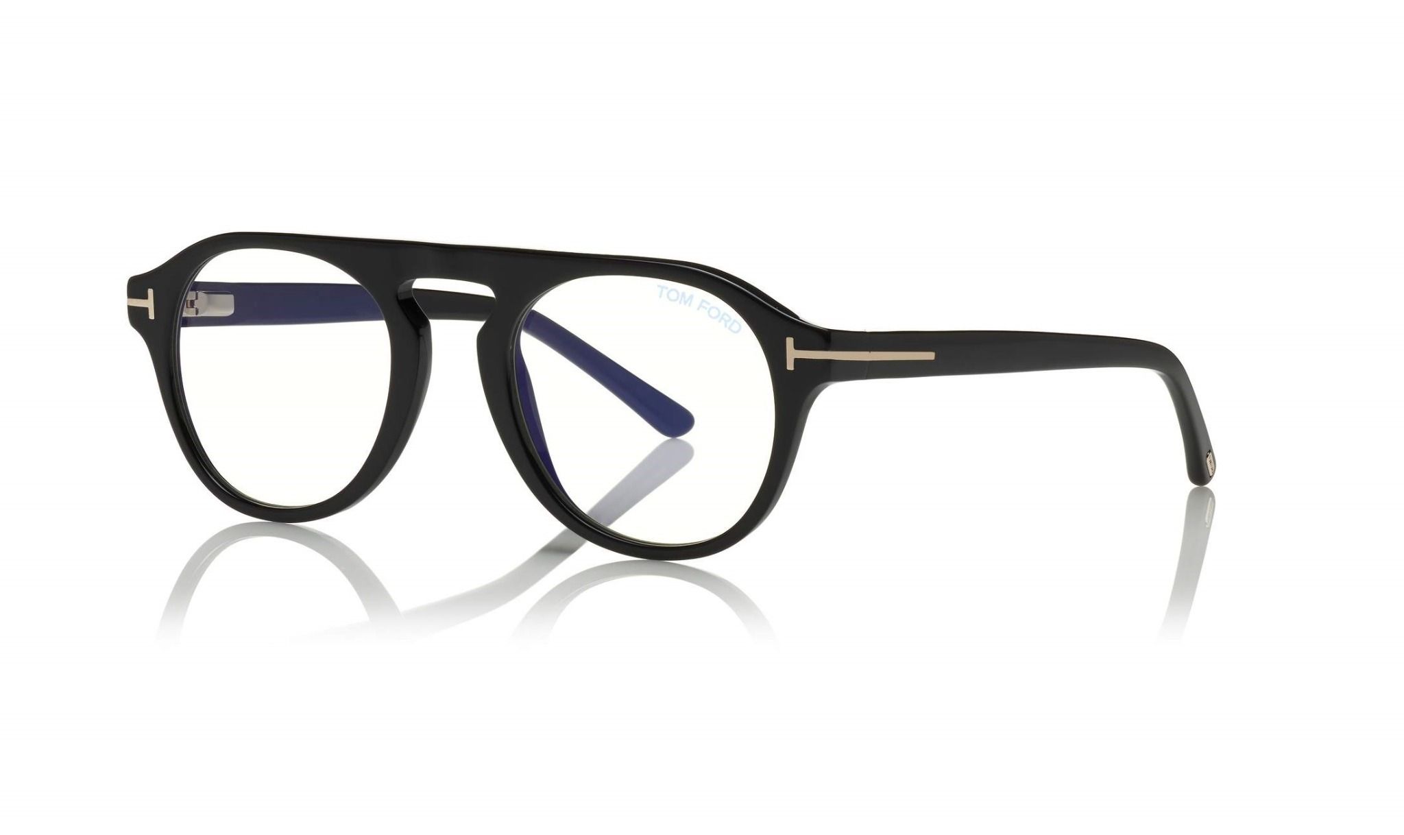  Tom Ford FT5533-B 01V blue light blocking eyeglasses with sun-clip on 