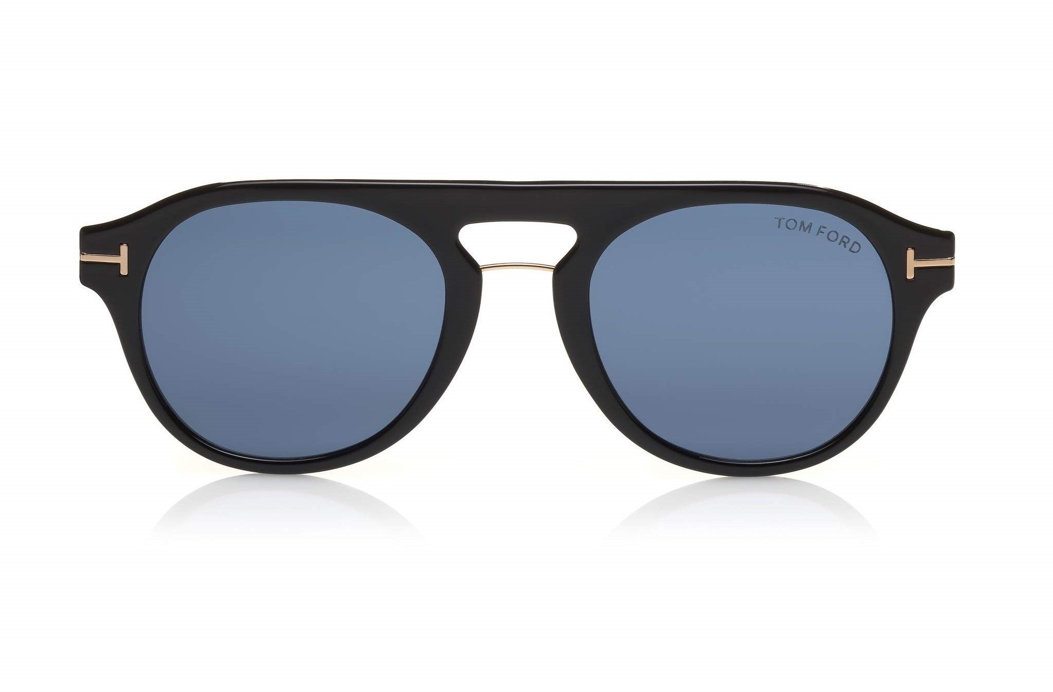 Tom Ford FT5533-B 01V blue light blocking eyeglasses with sun-clip on