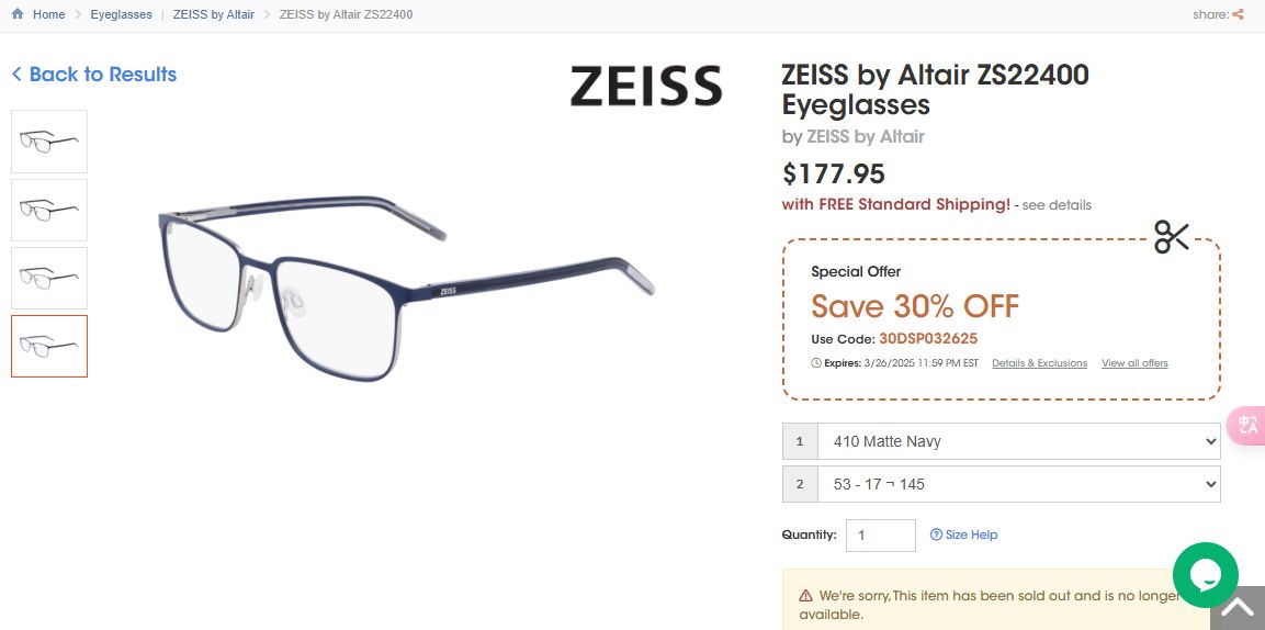 Zeiss ZS22400 eyeglasses