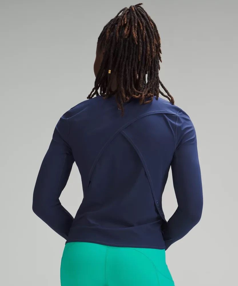  Áo Lululemon UV Protection Fold-Over xanh 