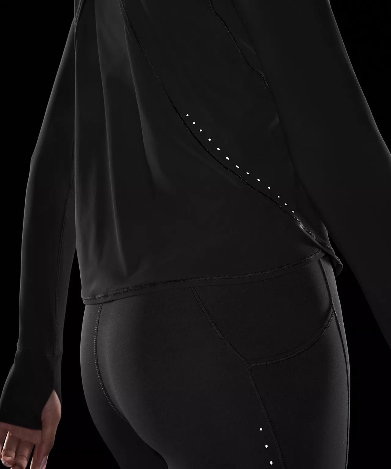  Áo Lululemon UV Protection Fold-Over đen 