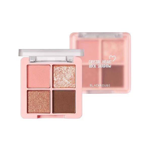 Bảng Mắt 4 Ô Màu Black Rouge Crystal Heart Lock Shadow CH01