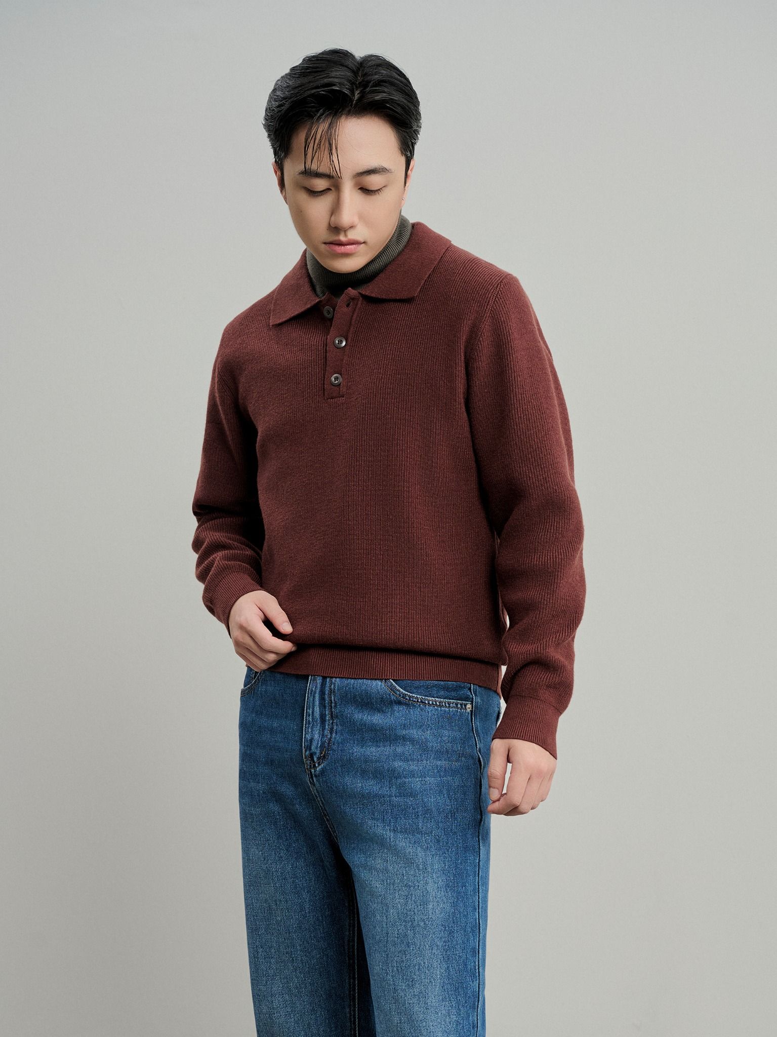 Daily Button Collar Knit