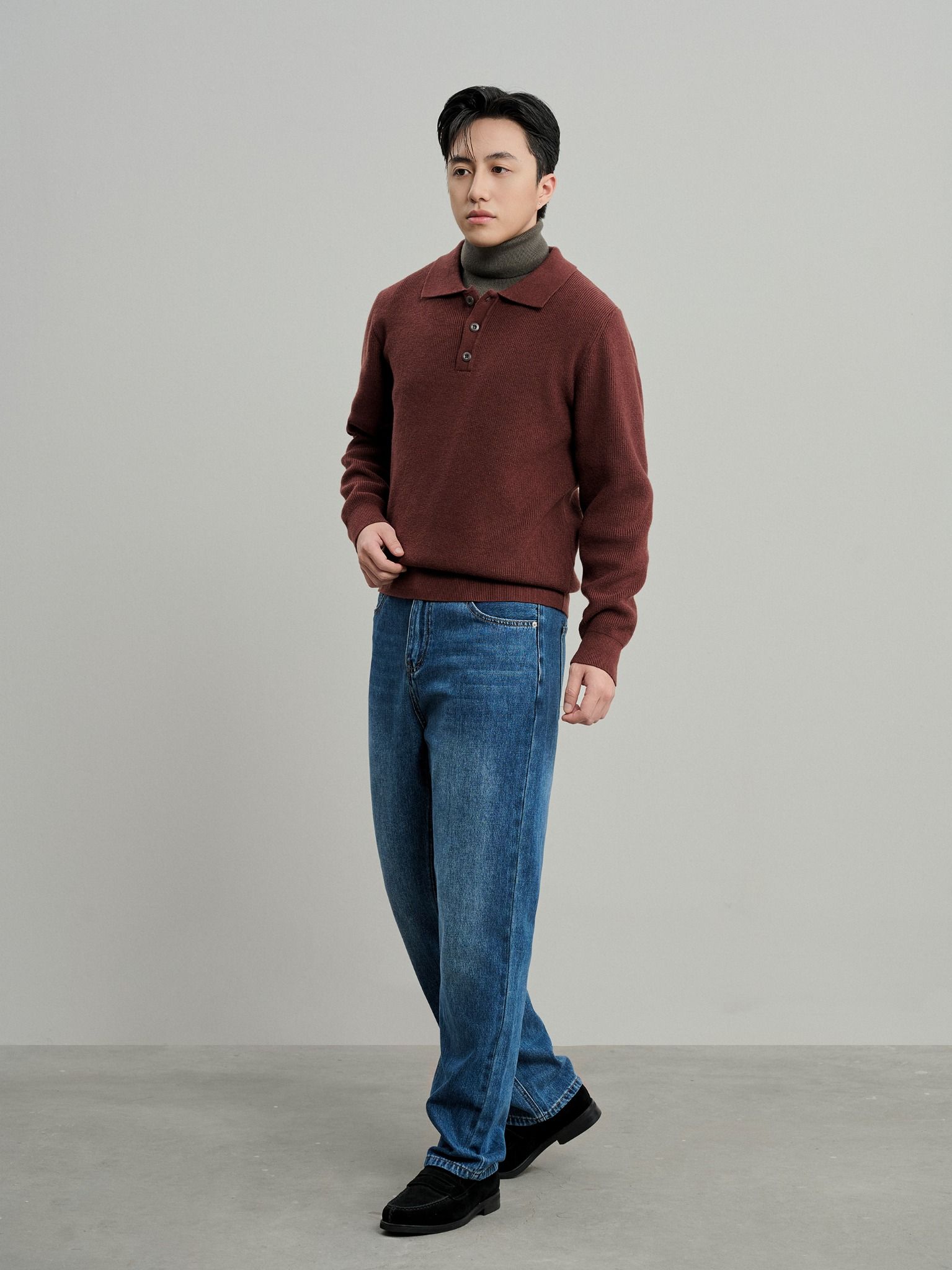Daily Button Collar Knit