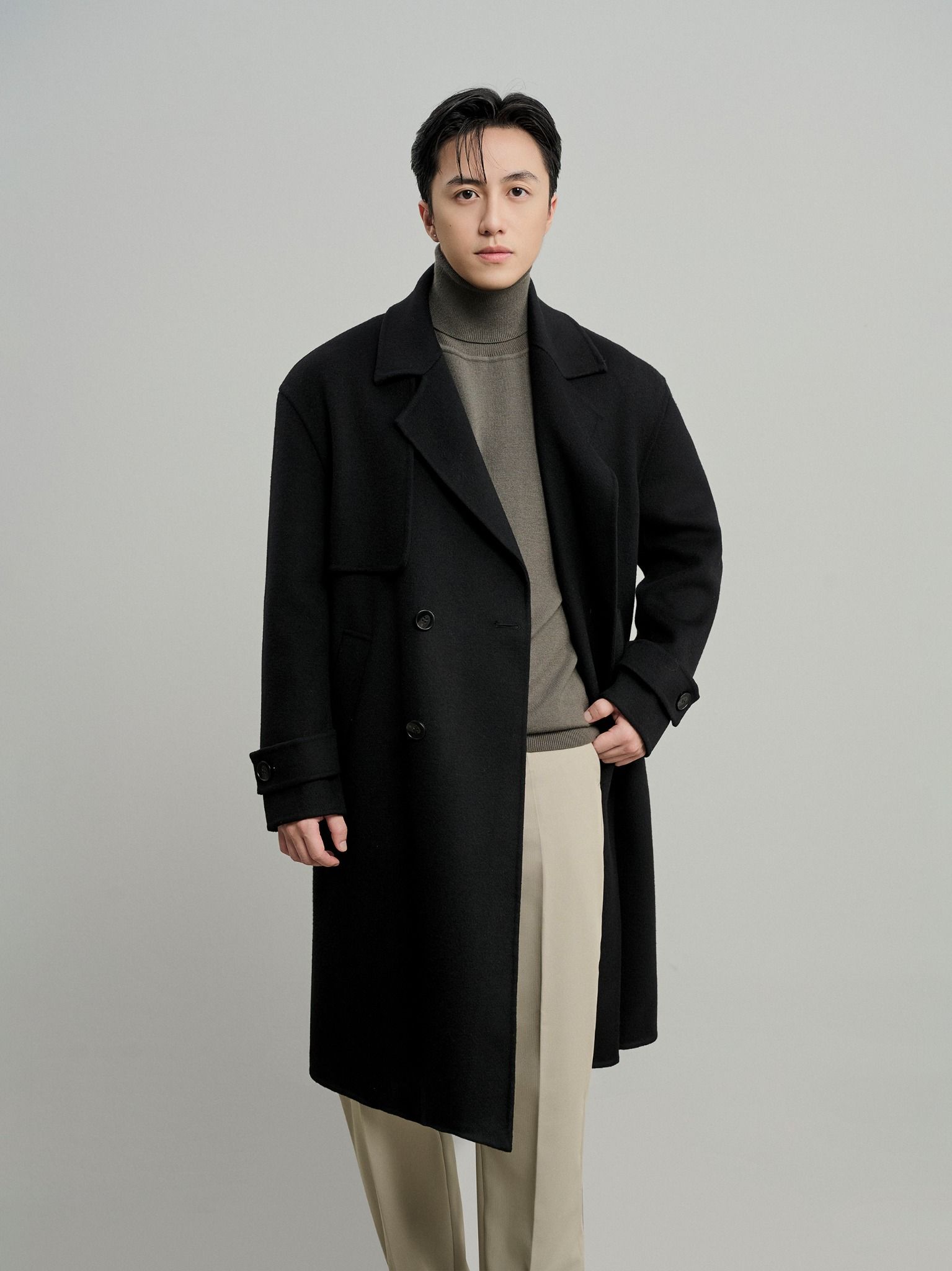 Cashmere Blend Double Breasted Coat