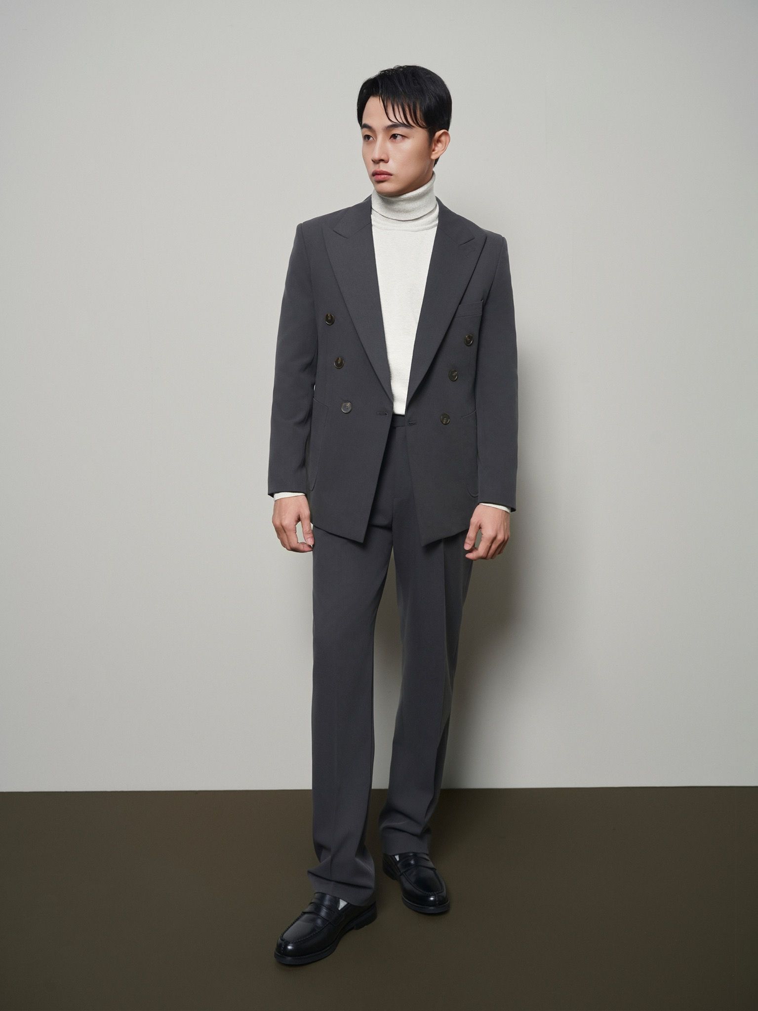 Ziczac Peak Lapel Double Suit Jacket