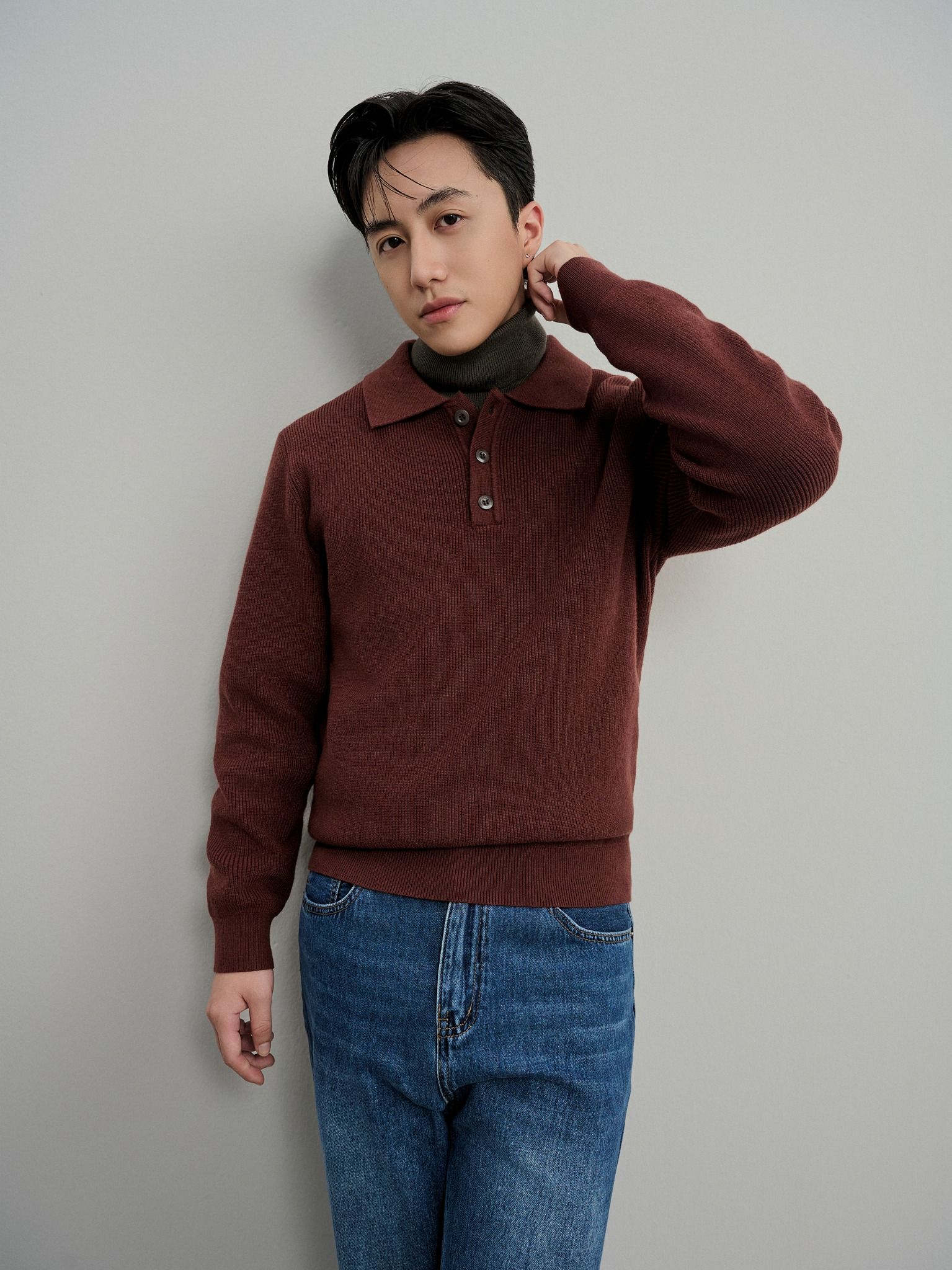 Daily Button Collar Knit