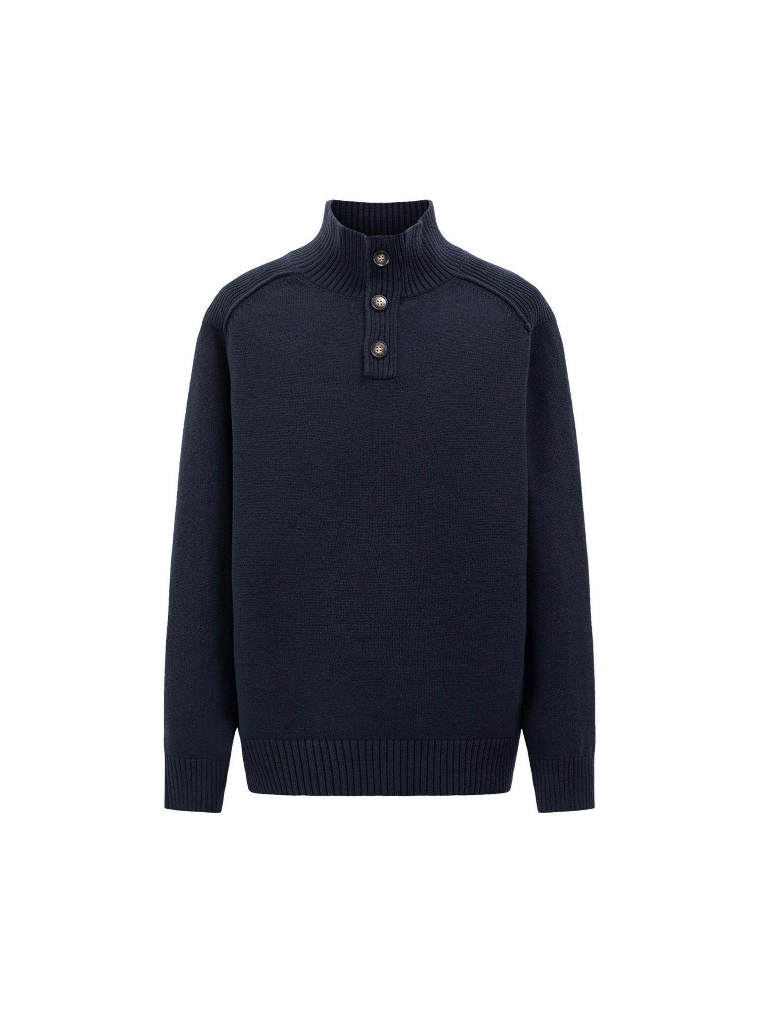 Blend Half Button Boucle Knit