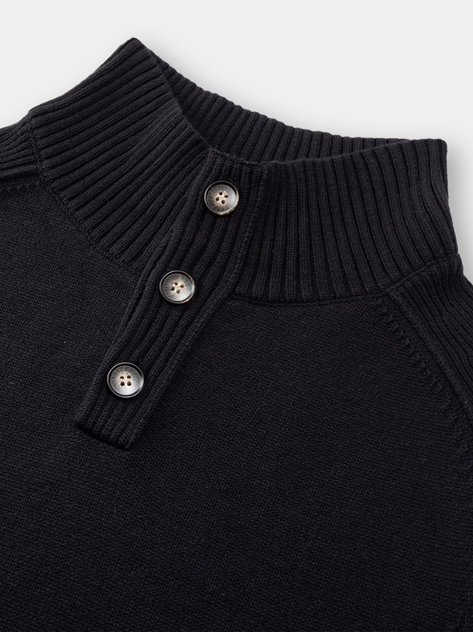 Blend Half Button Boucle Knit