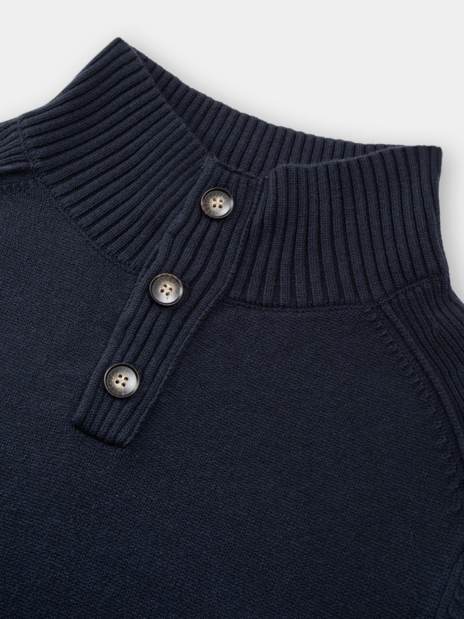 Blend Half Button Boucle Knit