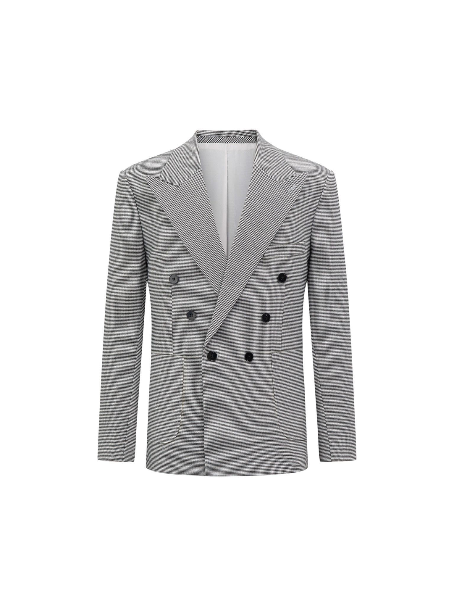Houndstooth Peal Lapel Double Suit Jacket