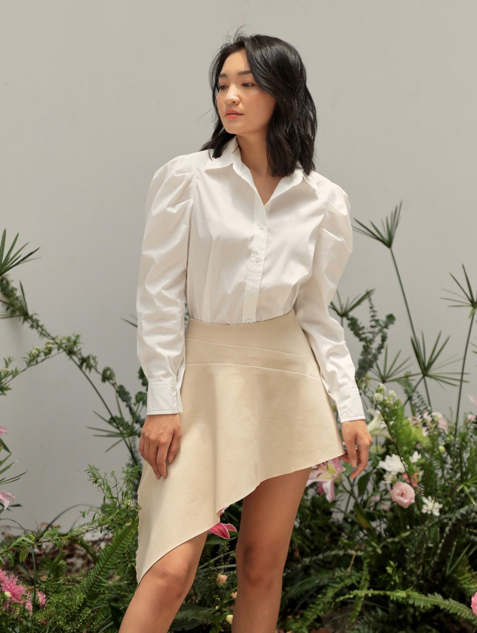 Váy Nude Xếp Ly