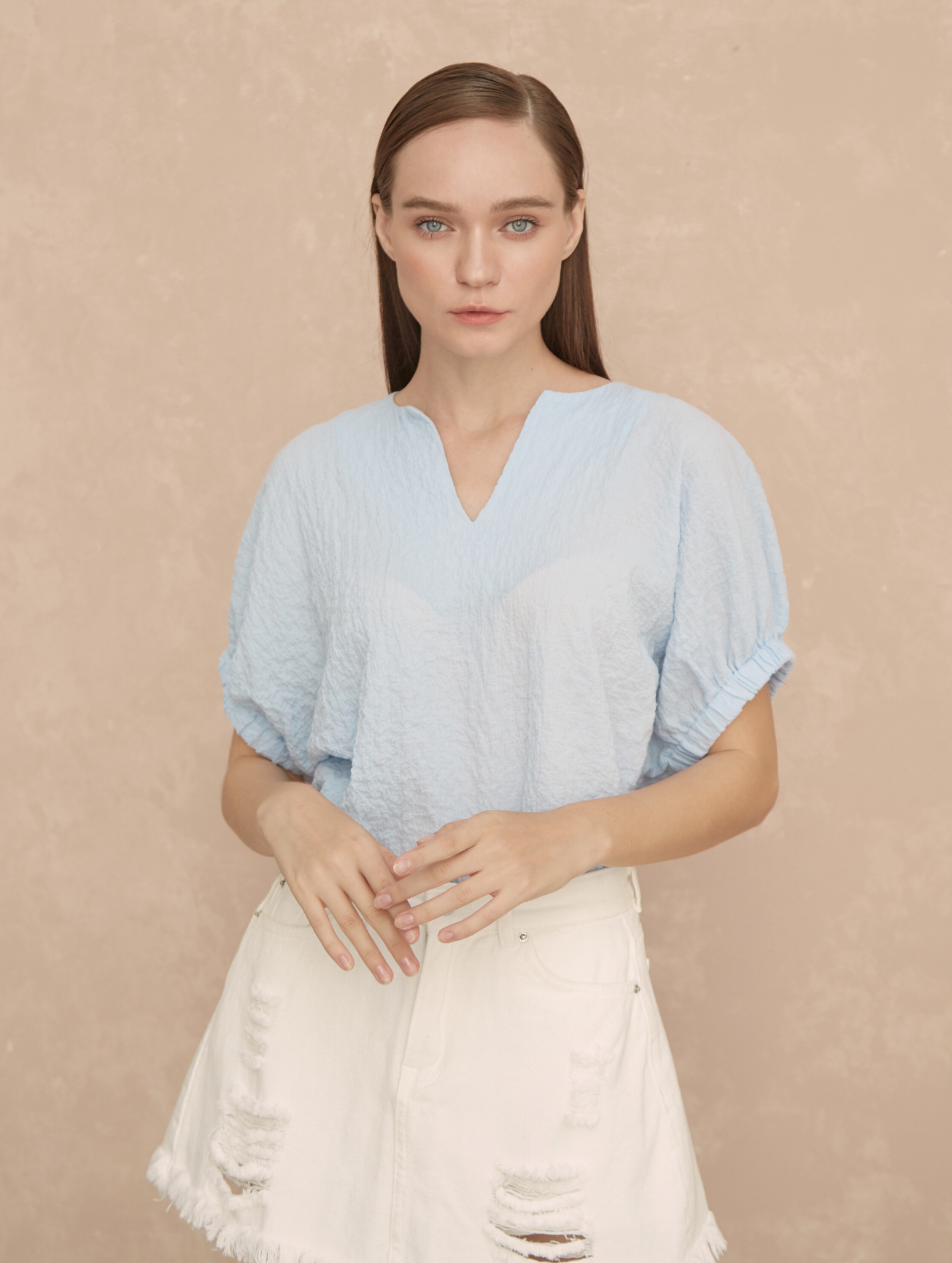 Skort Jean Trắng