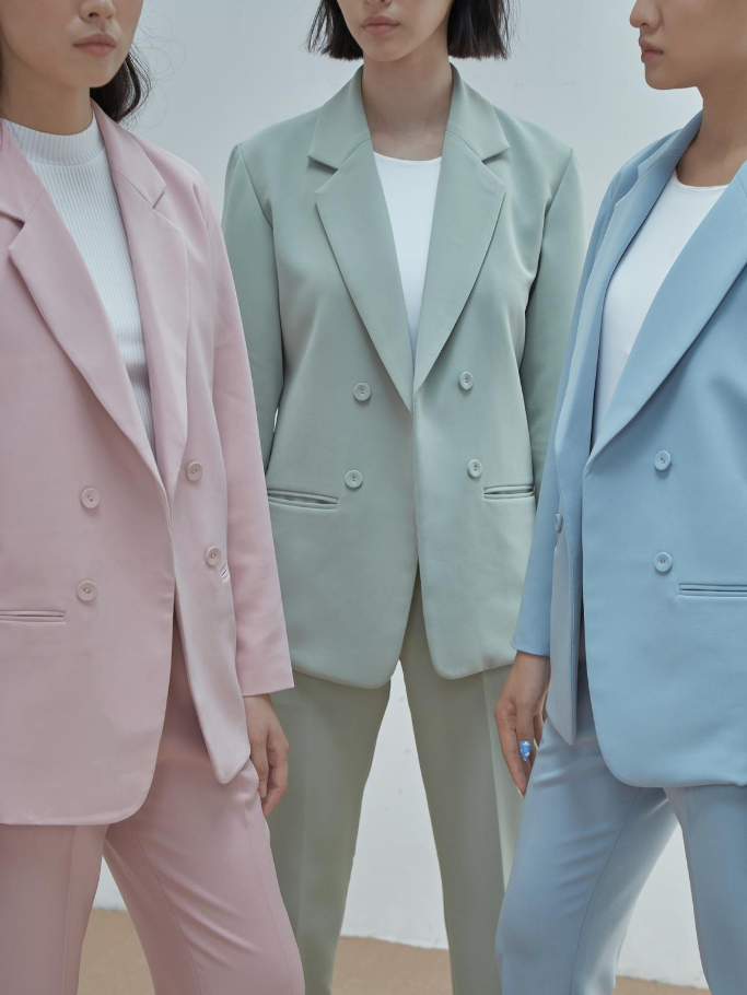 Áo Blazer Hồng Pastel