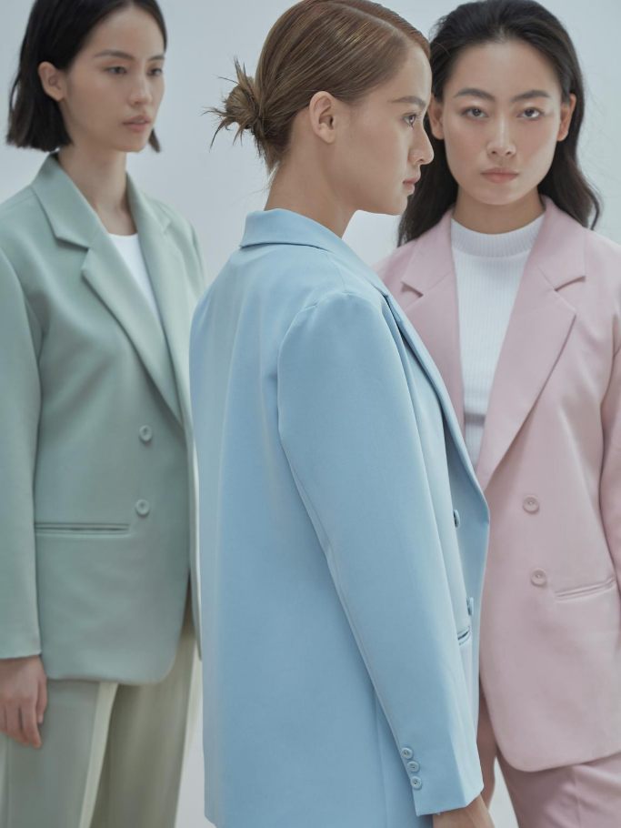 Áo Blazer Hồng Pastel
