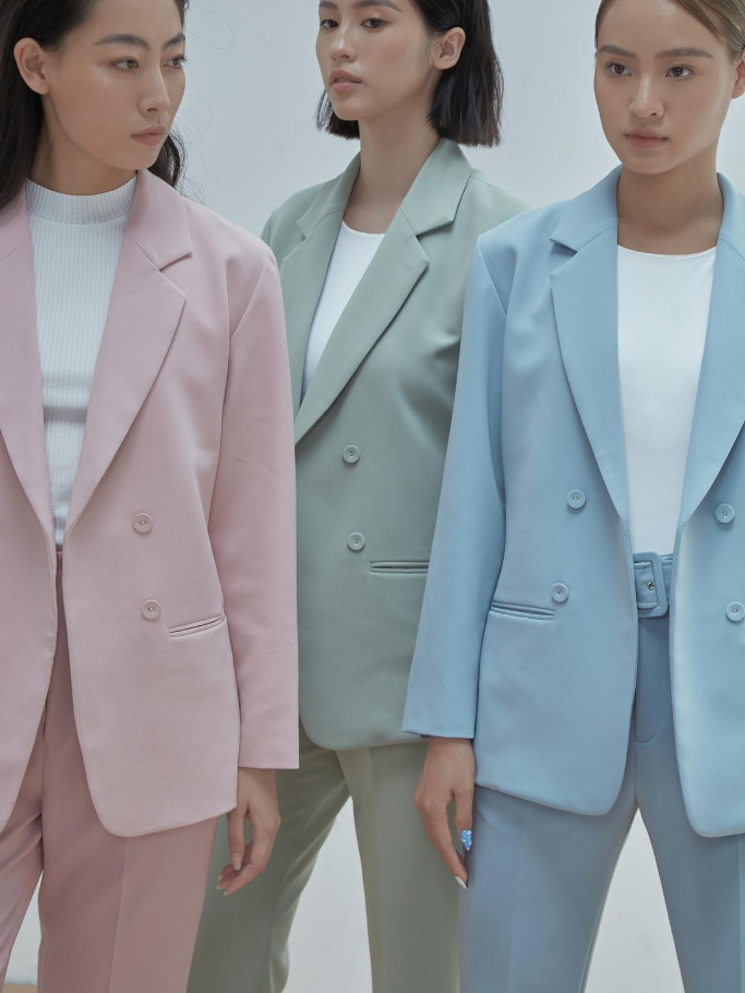 Áo Blazer Hồng Pastel