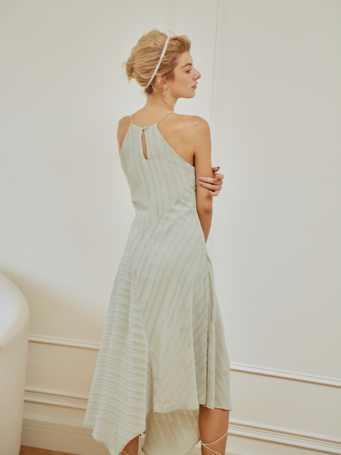 Đầm Maxi Xanh Cổ Yếm