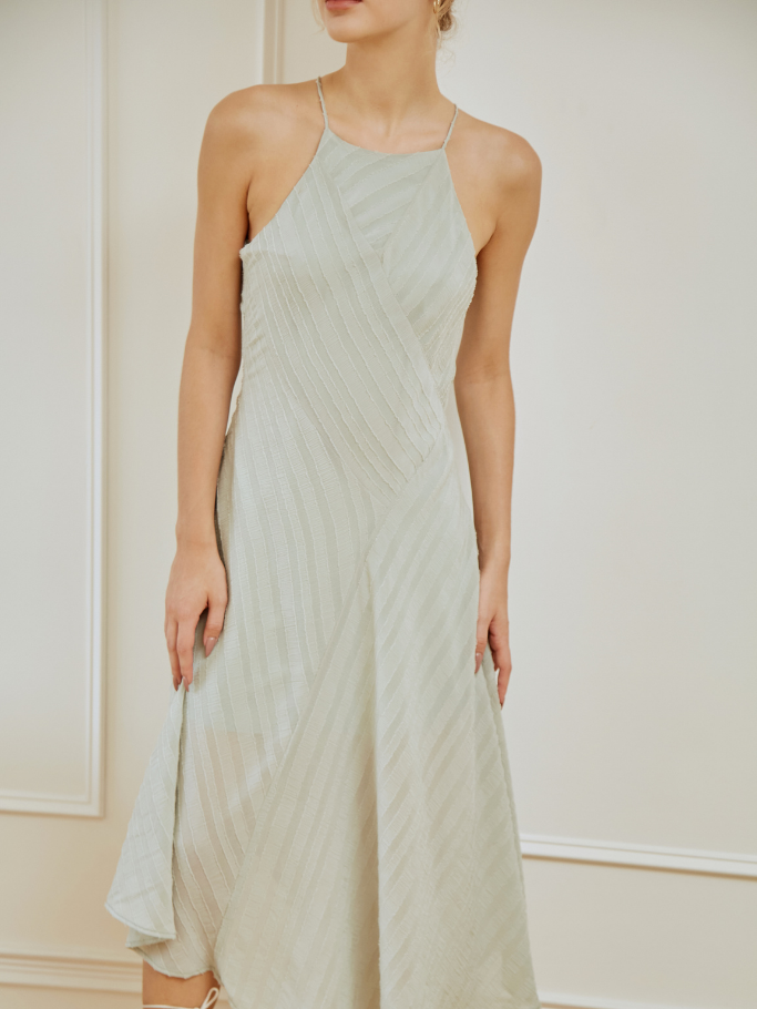 Đầm Maxi Xanh Cổ Yếm