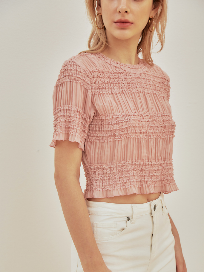 Áo Croptop Hồng Nhún