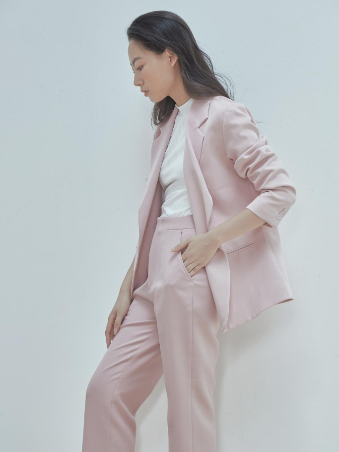 Áo Blazer Hồng Pastel