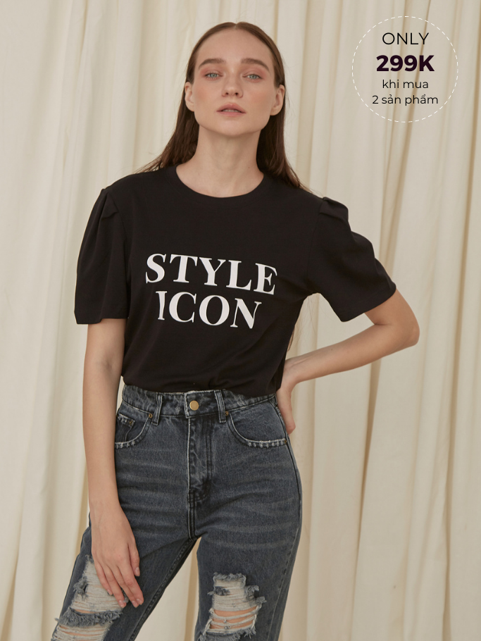 Áo Thun Đen Xếp Ly Style Icon