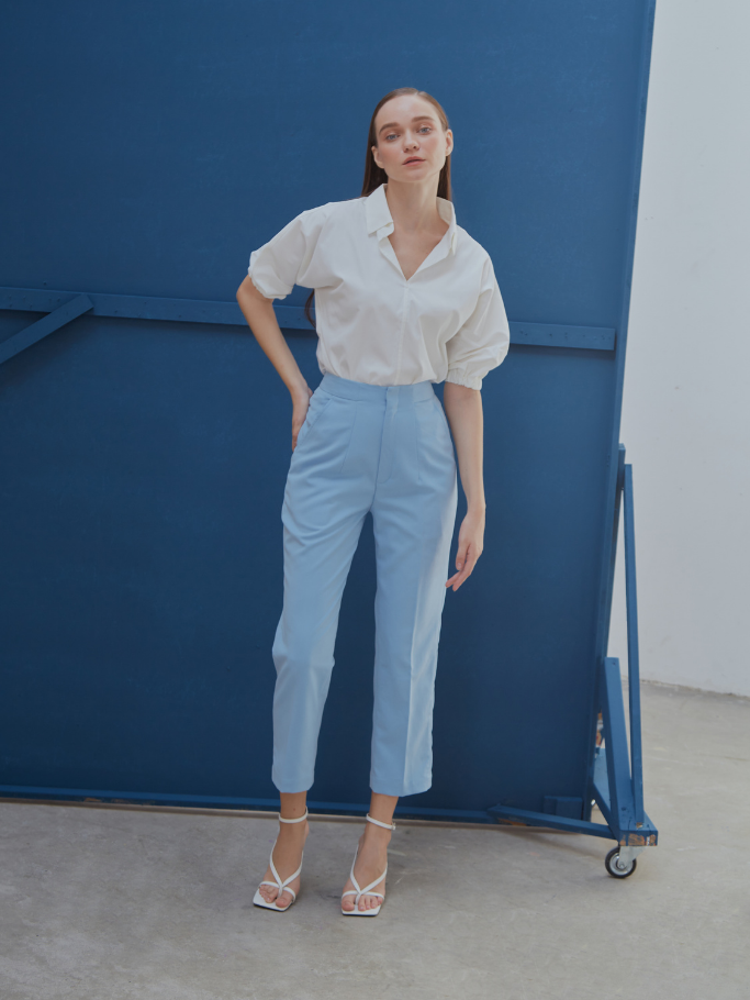 Quần Xanh Blue Pastel Ống Đứng