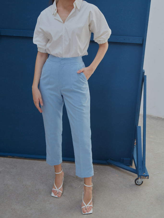 Quần Xanh Blue Pastel Ống Đứng