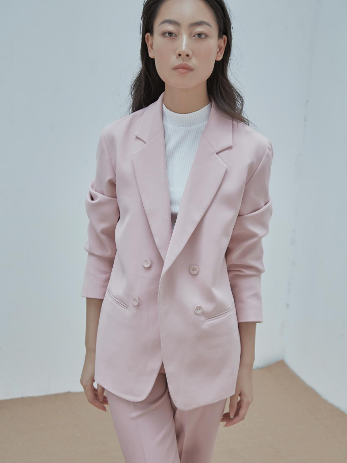 Áo Blazer Hồng Pastel