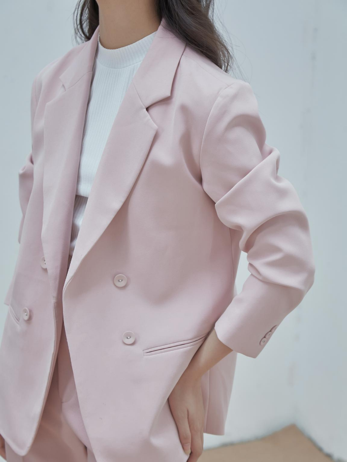 Áo Blazer Hồng Pastel