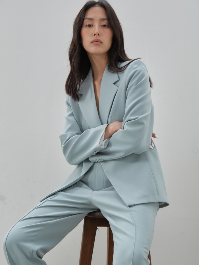 Blazer Xanh Green Blue Form Fit