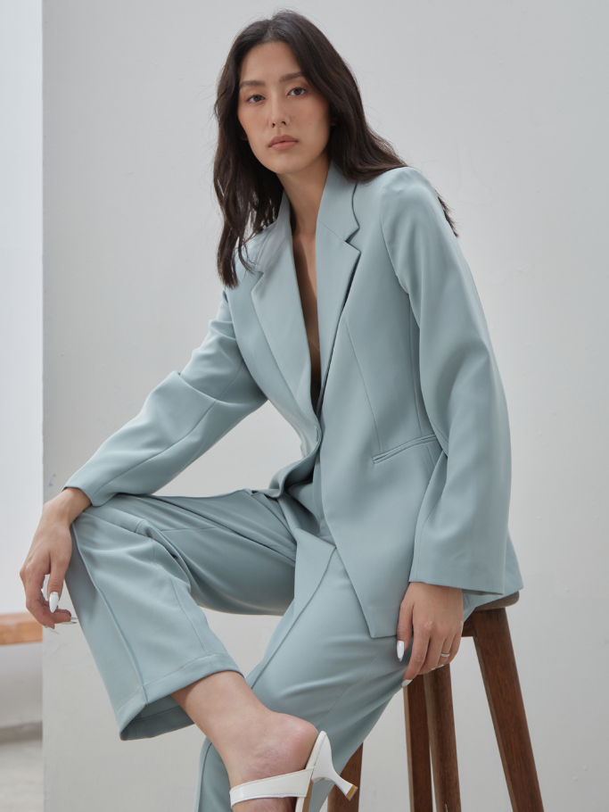 Blazer Xanh Green Blue Form Fit