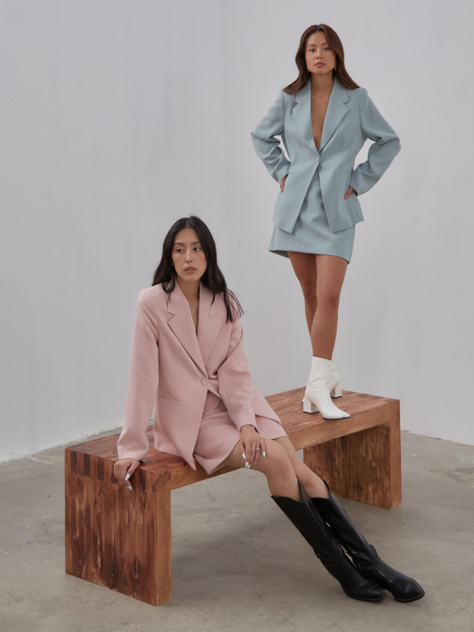 Blazer Xanh Green Blue Form Fit