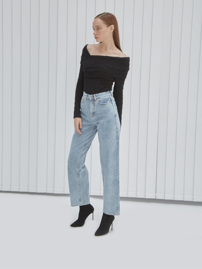 Bodysuit Đen Thun Nhún