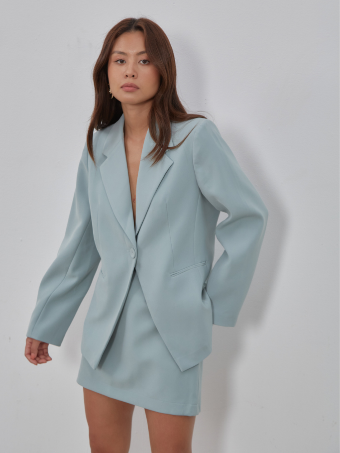 Blazer Xanh Green Blue Form Fit