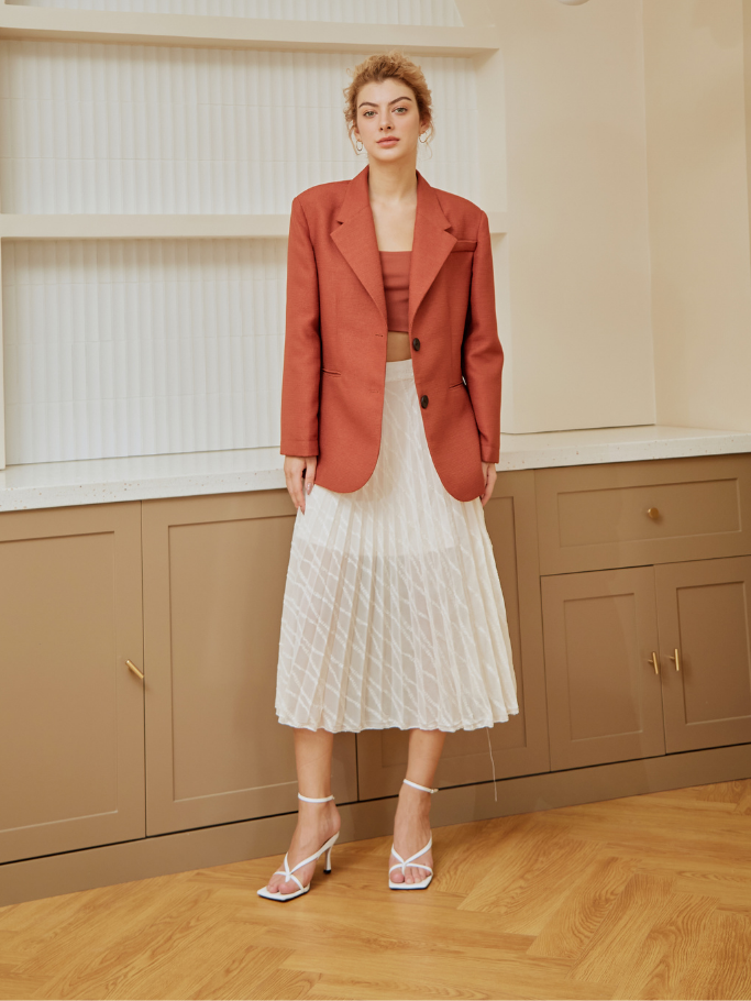 Áo Blazer Oversize Cam Đất - Free Size