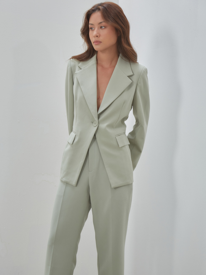 Blazer Xanh Mint Form Fit