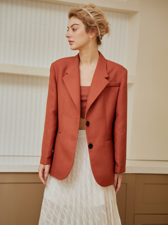 Áo Blazer Oversize Cam Đất - Free Size
