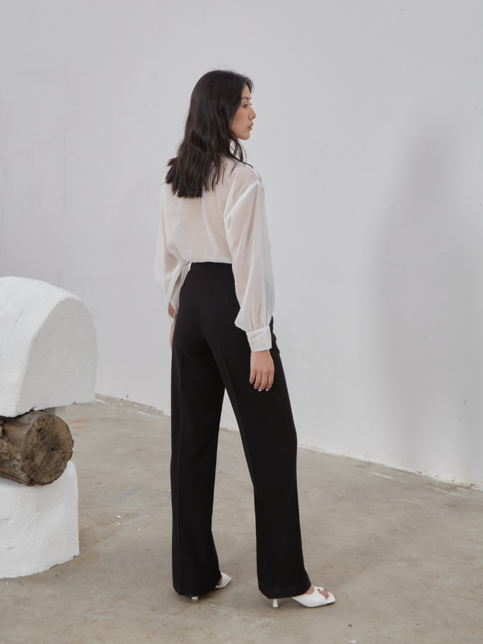 Áo Sơ Mi Sheer Tay Phồng
