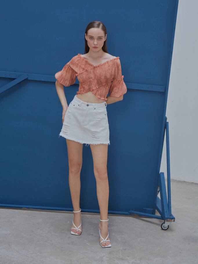 Skort Jean Trắng
