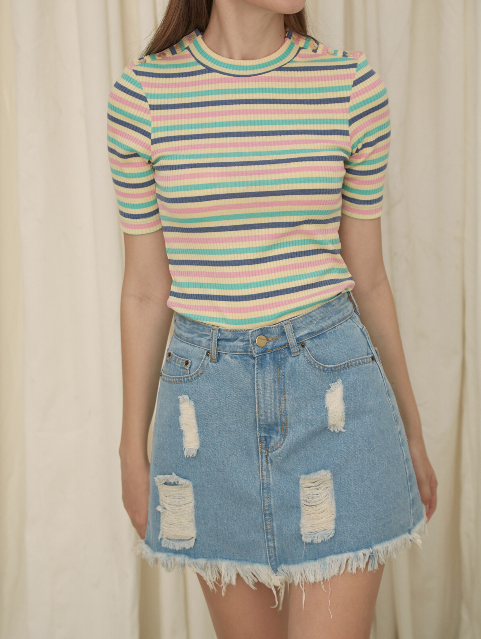 Skort Jean Xanh