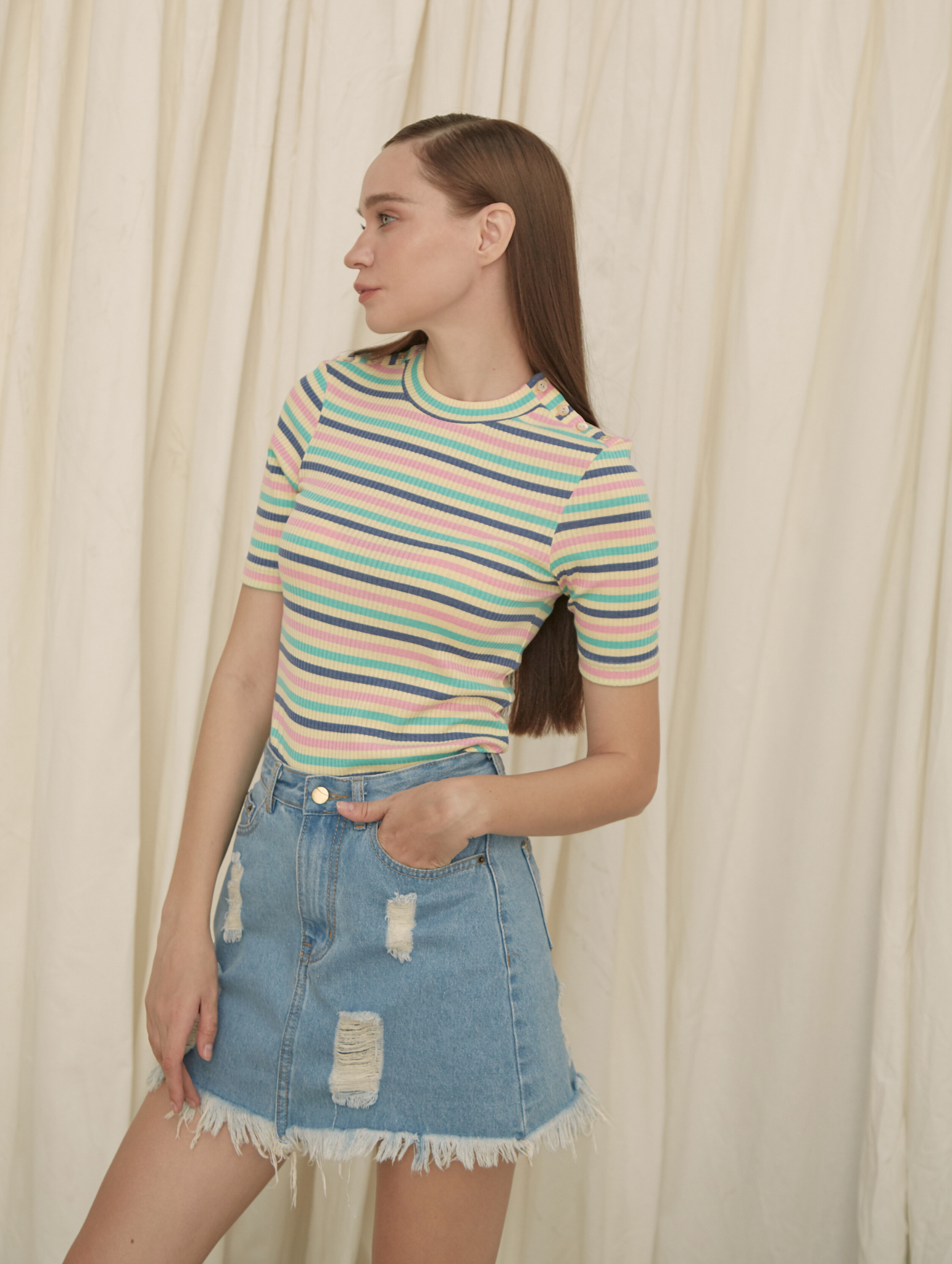 Skort Jean Xanh