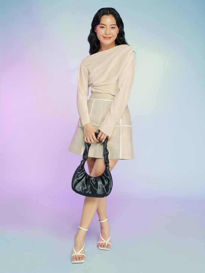 Váy Kaki Kem Viền Trắng