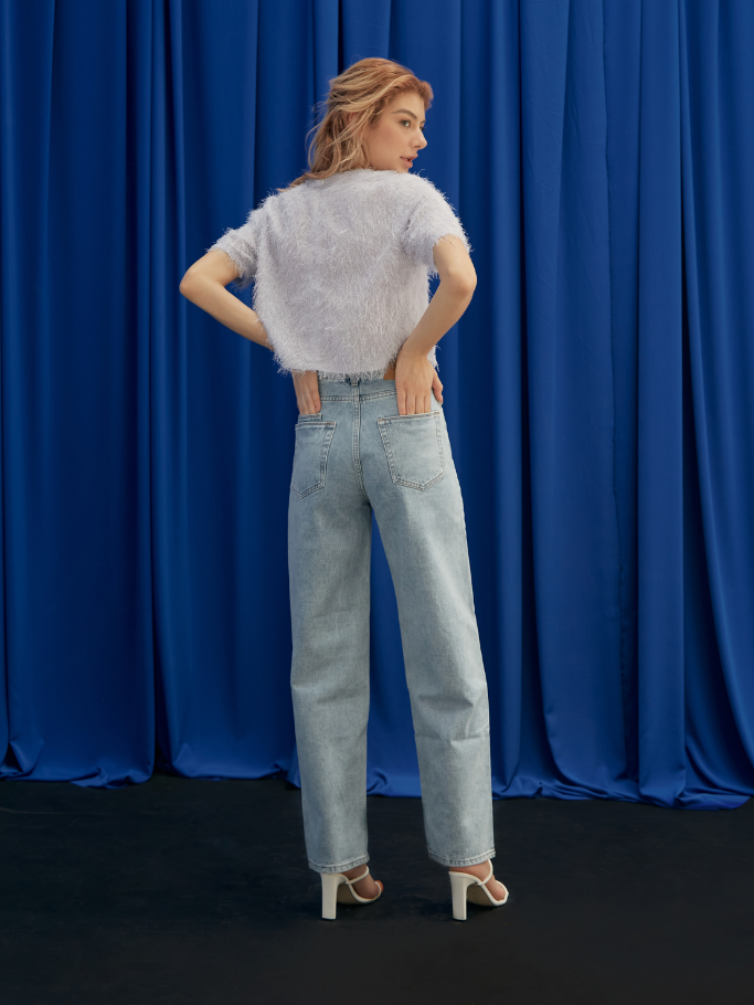 Áo Croptop Lông Xanh Pastel
