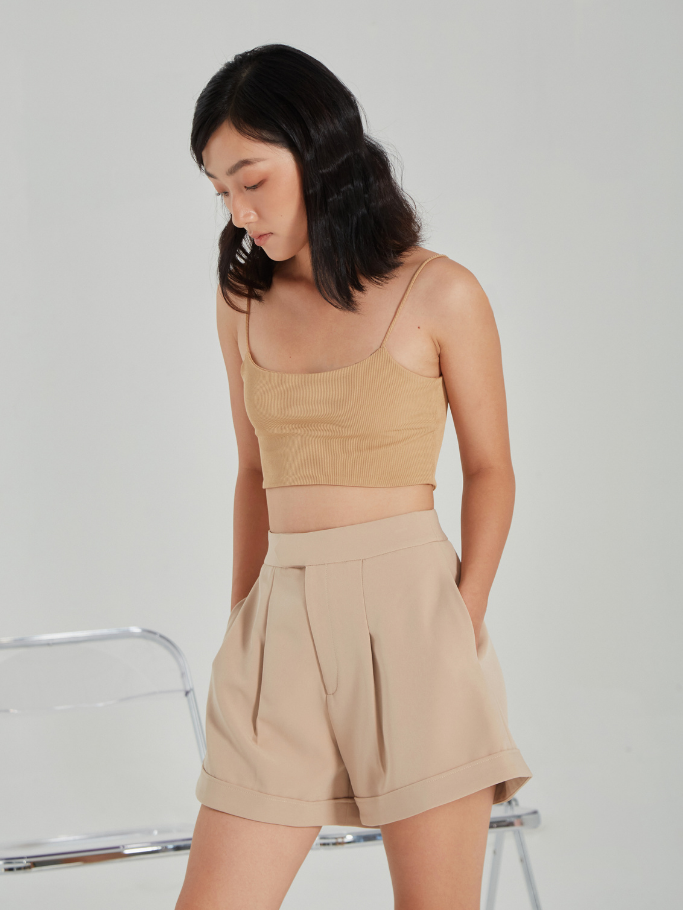 Áo 2 Dây Nâu Croptop