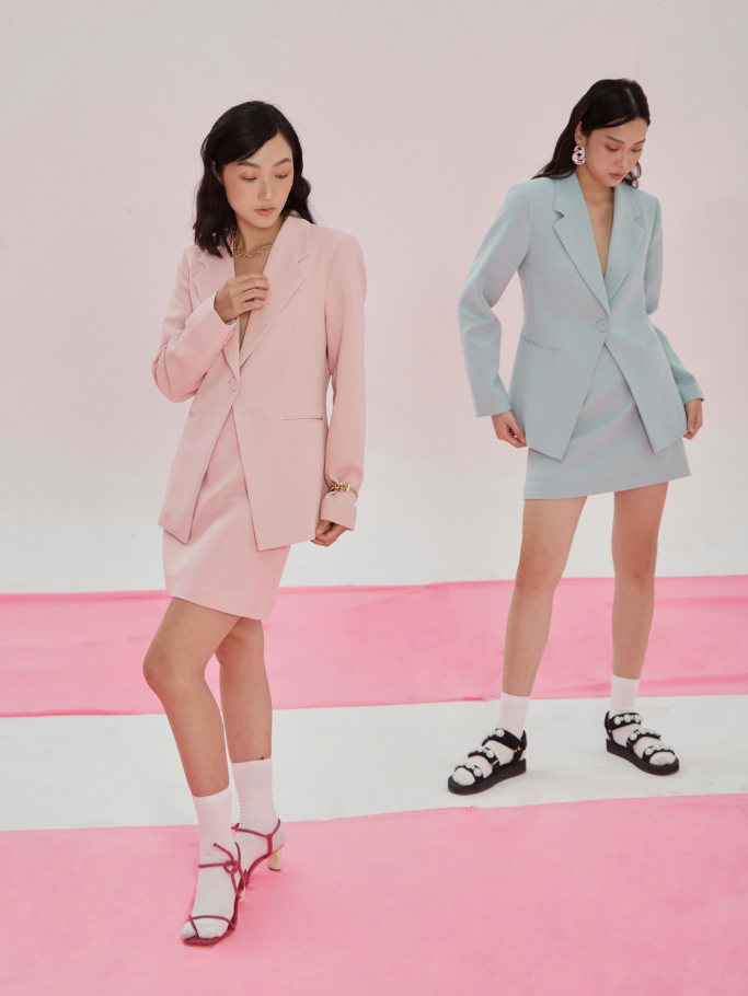 Blazer Hồng Form Fit
